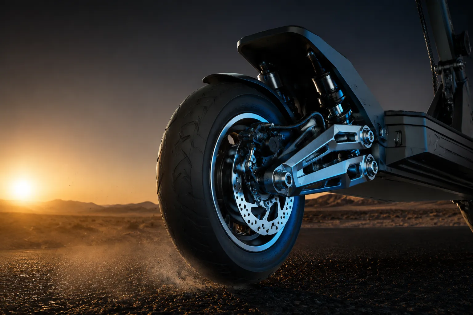 ZSD2 double swing-arm suspension close-up